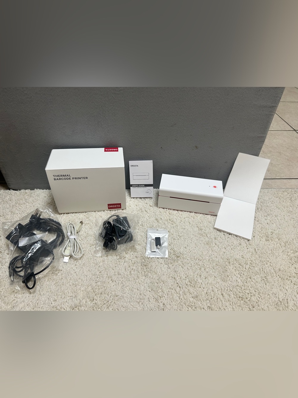 NWT never used ORGSTA Thermal Barcode Printer - White -everything included